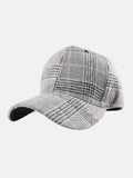 Plaid Adjustable Cotton Baseball Cap - Hovatok