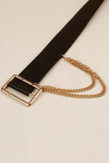PU Leather Wide Belt with Chain - Hovatok