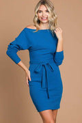 Culture Code Full Size Off Shoulder Dolman Sleeve Dress - Hovatok