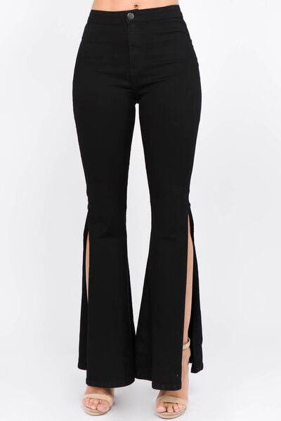 American Bazi Side Slit Flare Jeans - Hovatok