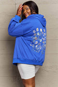 Simply Love Simply Love Full Size Flower Graphic Dropped Shoulder Hoodie - Hovatok