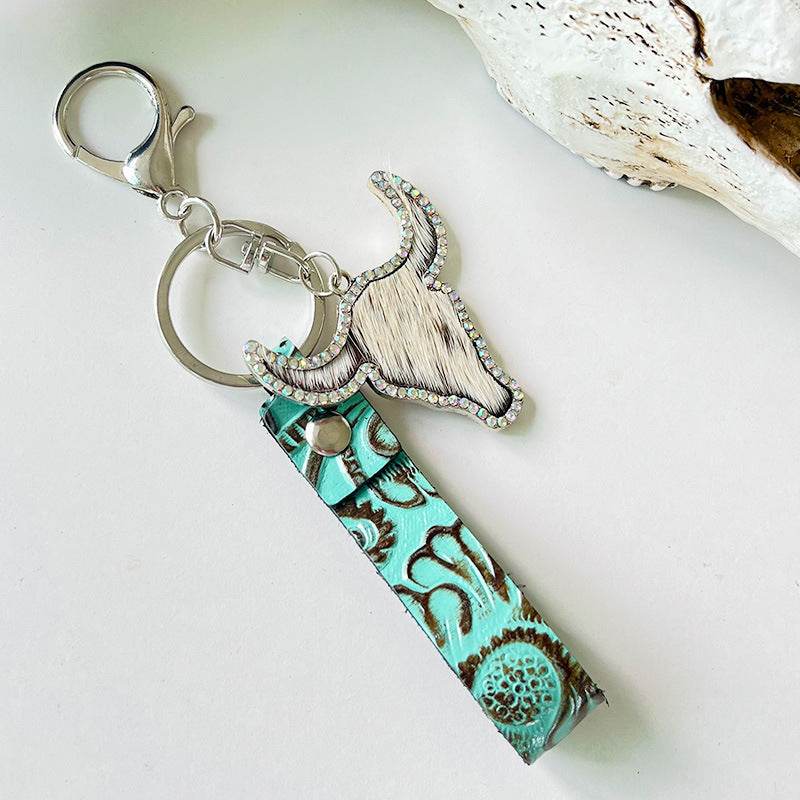Rhinestone Bull Keychain - Hovatok