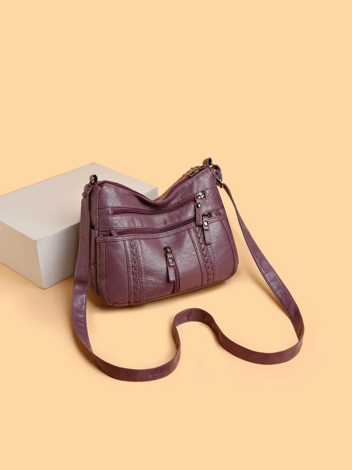 PU Leather Adjustable Strap Shoulder Bag - Hovatok
