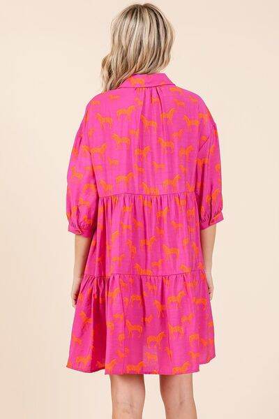 Mittoshop Zebra Print Button Down Shirt Mini Dress - Hovatok