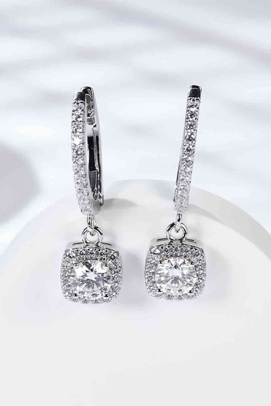 Adored Moissanite Huggie Drop Earrings - Hovatok