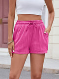 Florira Texture Drawstring Shorts - Hovatok