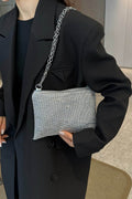 Rhinestone Polyester Chain Crossbody Bag - Hovatok