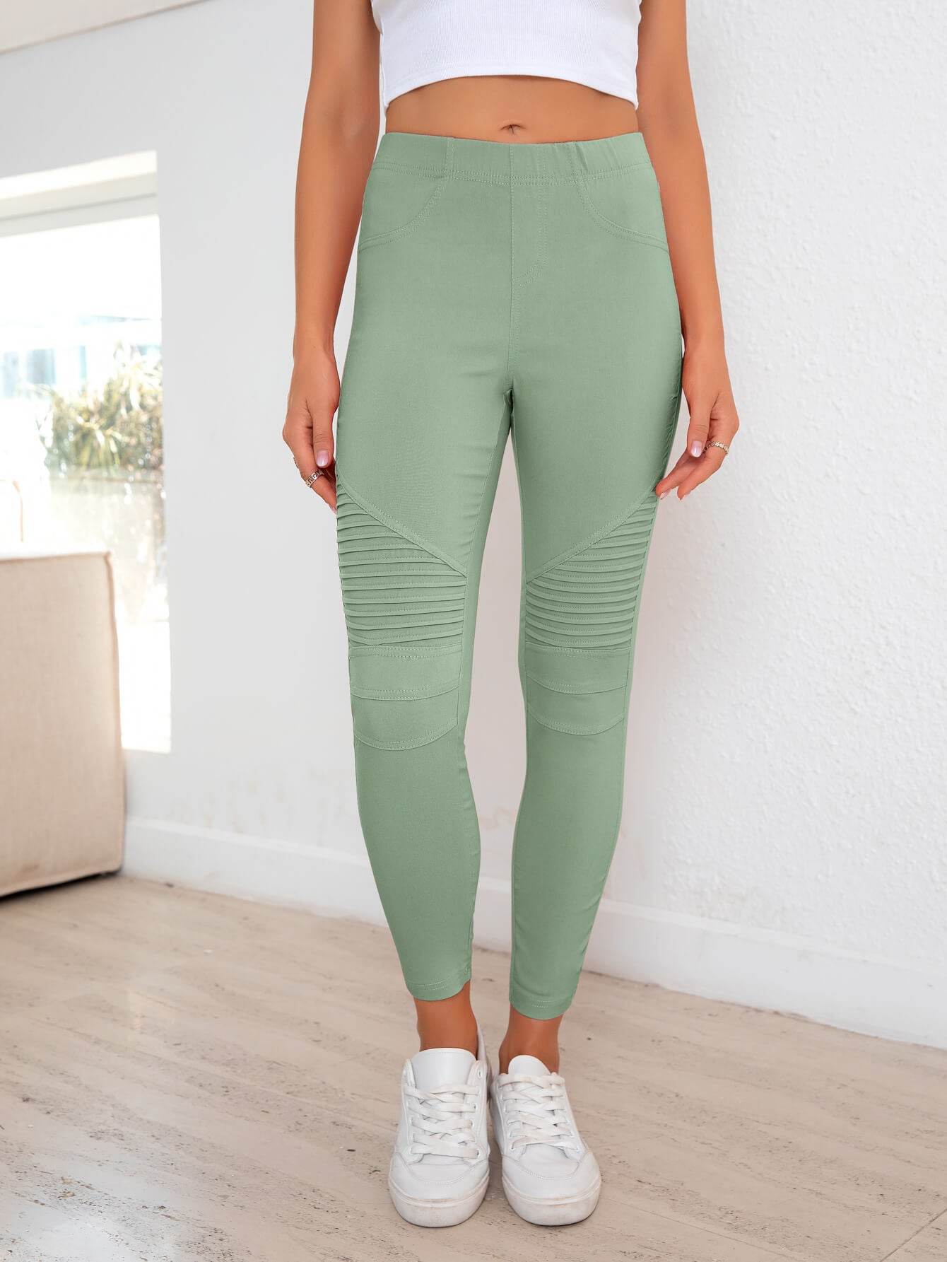 Ribbed Detail Leggings - Hovatok