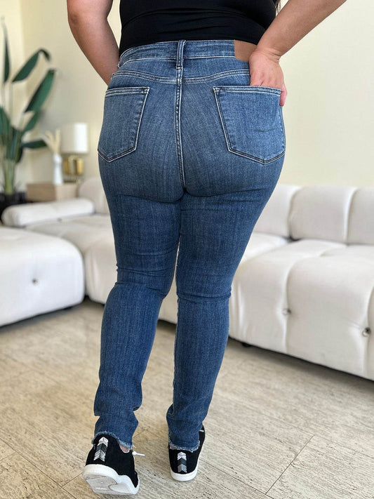 Judy Blue Full Size High Waist Distressed Skinny Jeans - Hovatok