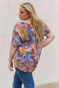 Be Stage Full Size Printed Dolman Flowy Top - Hovatok