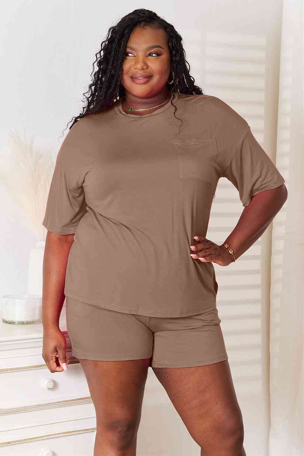 Basic Bae Full Size Soft Rayon Half Sleeve Top and Shorts Set - Hovatok