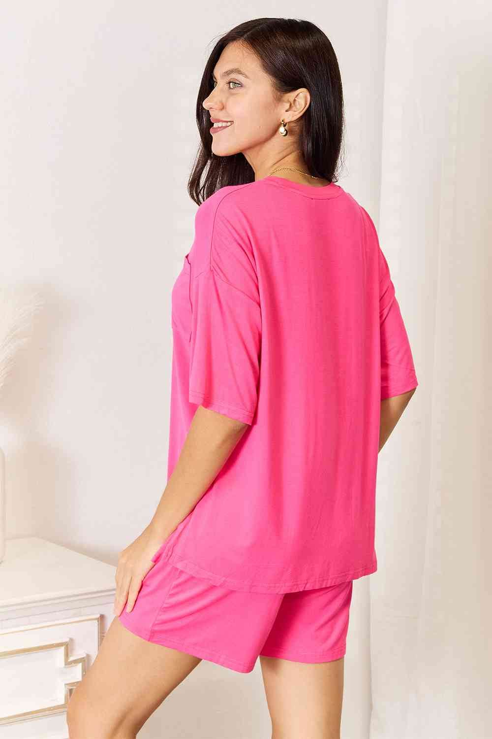 Basic Bae Full Size Soft Rayon Half Sleeve Top and Shorts Set - Hovatok