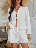 Devine Double Tied V-Neck Top and Shorts Set - Hovatok