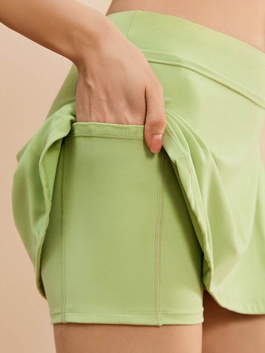 High Waist Active Skort with Pockets - Hovatok