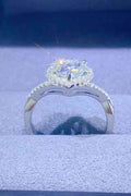 Adored 1 Carat Moissanite 925 Sterling Silver Heart Ring - Hovatok