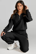 Quarter Zip Top and Drawstring Pants Active Set - Hovatok