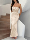 Devine Ruched Tube Maxi Dress - Hovatok