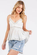 Mittoshop Crisscross Back Lace Detail V-Neck Cami - Hovatok