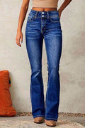 Cat Whisker Washed Bootcut Jeans - Hovatok