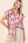 Mittoshop Mineral Wash Plaid Button Down Shirt - Hovatok