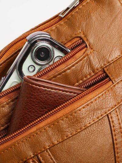 PU Leather Adjustable Strap Shoulder Bag - Hovatok