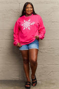 Simply Love Full Size Snowflake Graphic Sweatshirt - Hovatok
