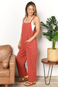 Perfee Wide Leg Overalls with Front Pockets - Hovatok
