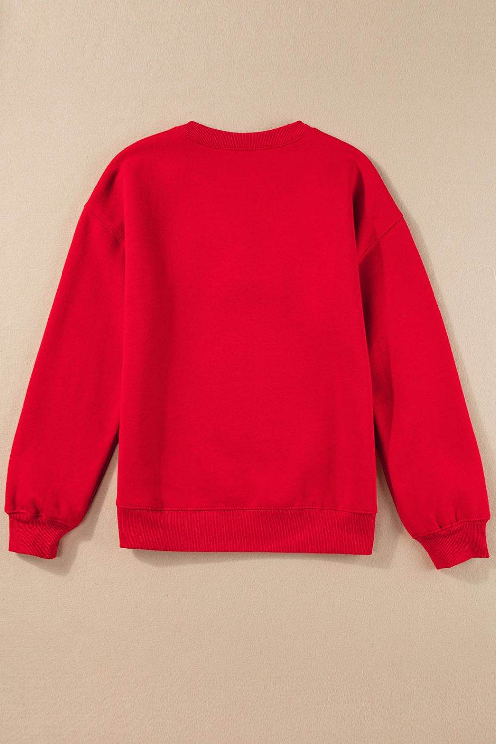 Valentine’s Day XOXO Round Neck Drop Shoulder Sweatshirt - Hovatok