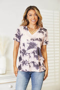 Double Take Tie-Dye V-Neck T-Shirt - Hovatok