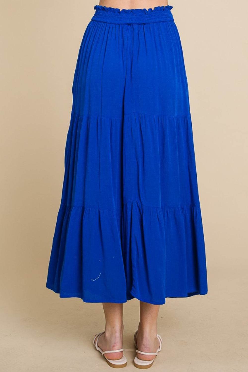 Culture Code Full Size Frill Ruched Midi Skirt - Hovatok