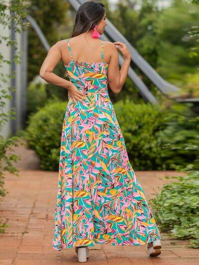 Twisted Printed V-Neck Cami Dress - Hovatok