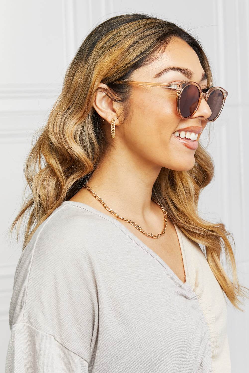 Round Full Rim Polycarbonate Frame Sunglasses - Hovatok