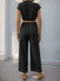Perfee Notched Wide Leg Jumpsuit - Hovatok