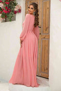 Twist Front Cutout Long Sleeve Dress - Hovatok