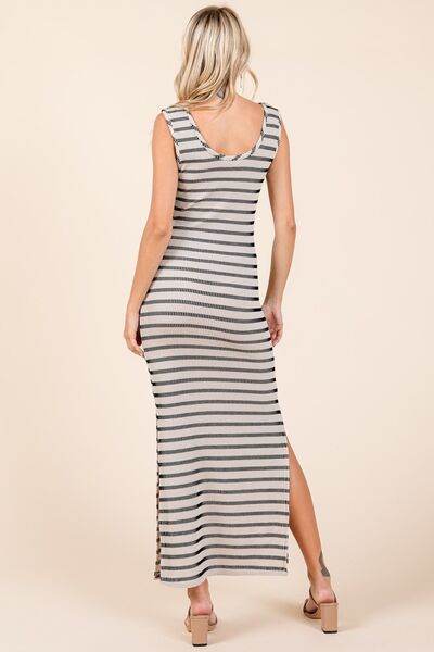 Mittoshop Striped Scoop Neck Sleeveless Maxi Dress - Hovatok