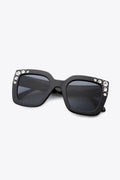 Inlaid Rhinestone Polycarbonate Sunglasses - Hovatok