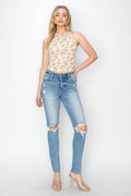 Risen Full Size High Rise Knee Distressed Skinny Jeans - Hovatok