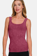 Zenana Ribbed Scoop Neck Tank - Hovatok