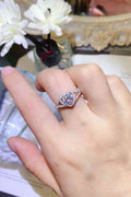 Adored 1 Carat Moissanite 925 Sterling Silver Heart Ring - Hovatok