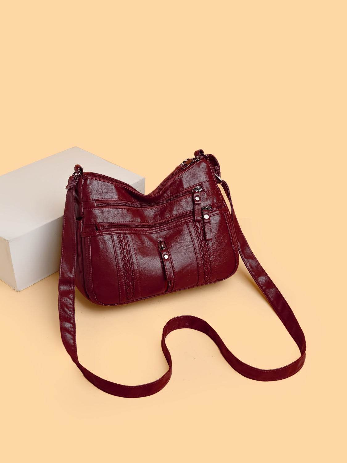 PU Leather Adjustable Strap Shoulder Bag - Hovatok