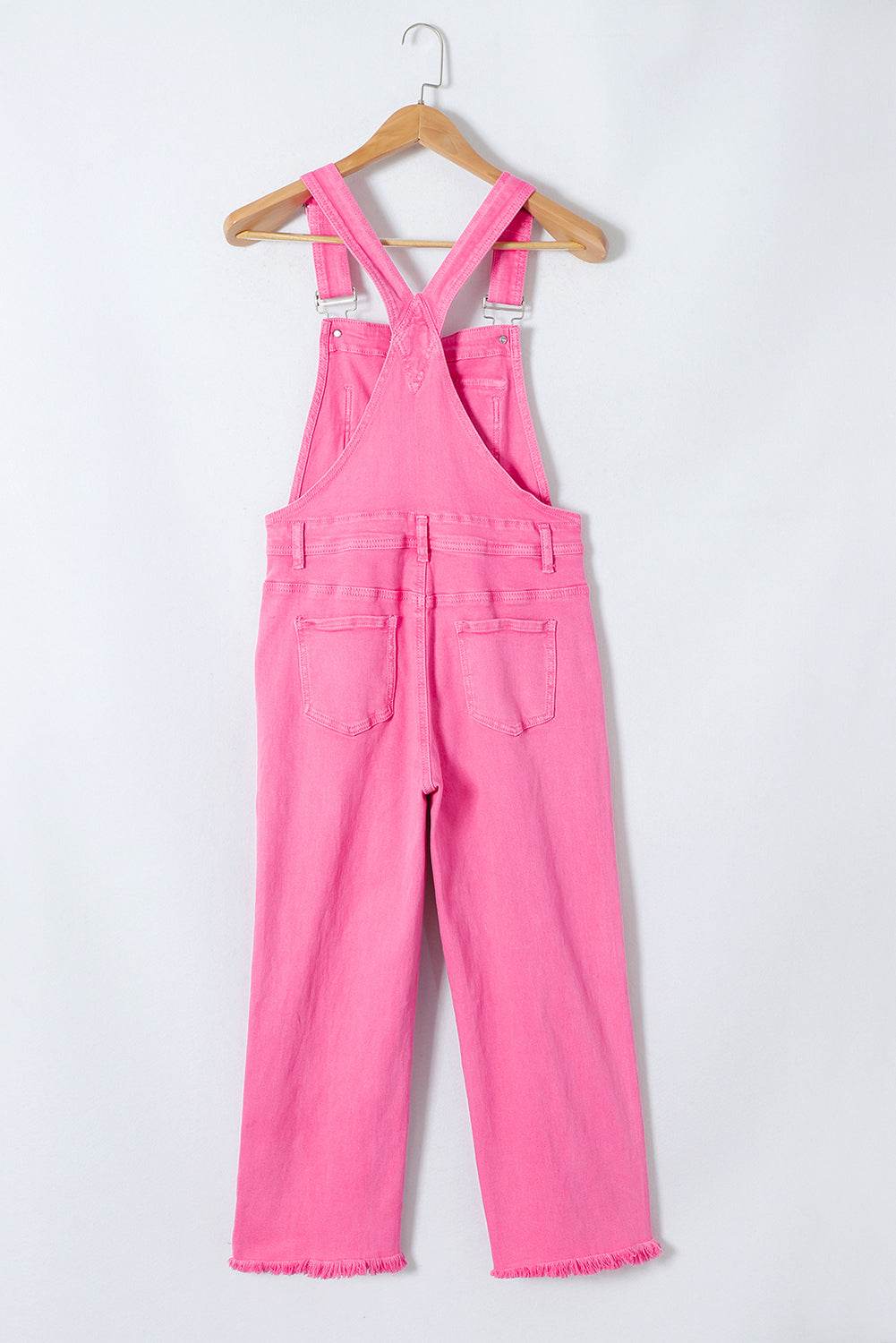 Distressed Pocketed Wide Strap Denim Overalls - Hovatok