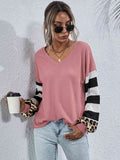 Leopard Striped Waffle-Knit Top - Hovatok