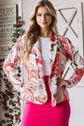 Heimish Full Size Shawl Floral Open Blazers Plus Size - Hovatok