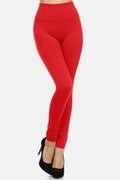 Yelete Full Size Seamless High Waist Fleece Leggings - Hovatok