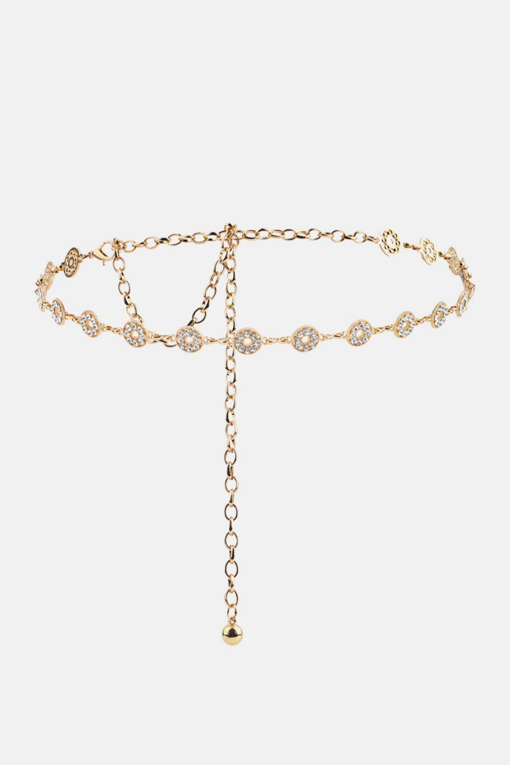 Rhinestone Decor Zinc Alloy Belt - Hovatok