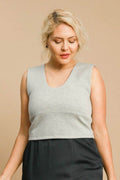 Umgee Full Size Scoop Neck Cropped Tank Plus Size - Hovatok