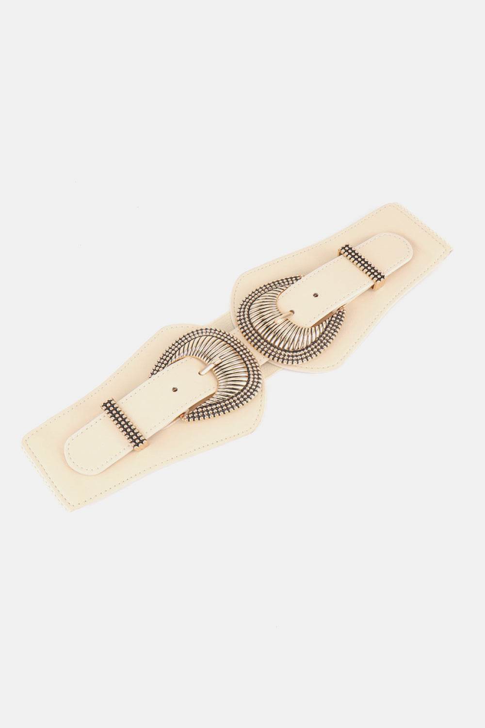Shell Double Buckle Elastic Wide Belt - Hovatok
