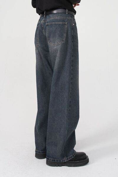 Wide Leg Jeans with Pockets - Hovatok