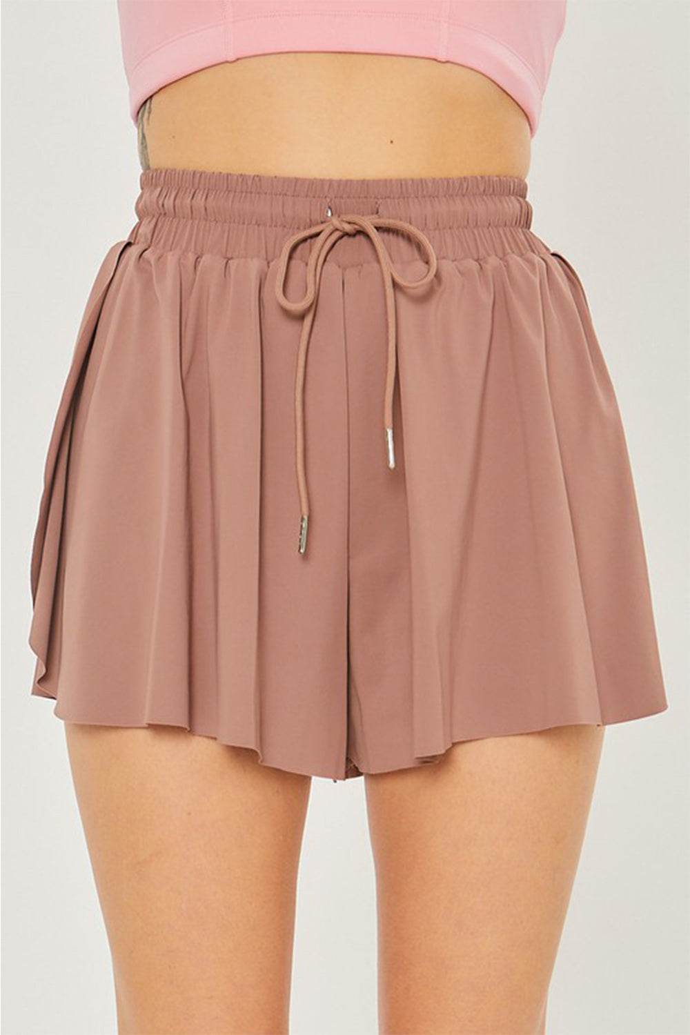 Love Tree Two In One Drawstring Active Shorts - Hovatok