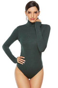 Ribbed Turtleneck Long Sleeve Bodysuit - Hovatok